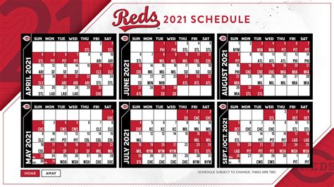 cincinnati reds baseball schedule 2021